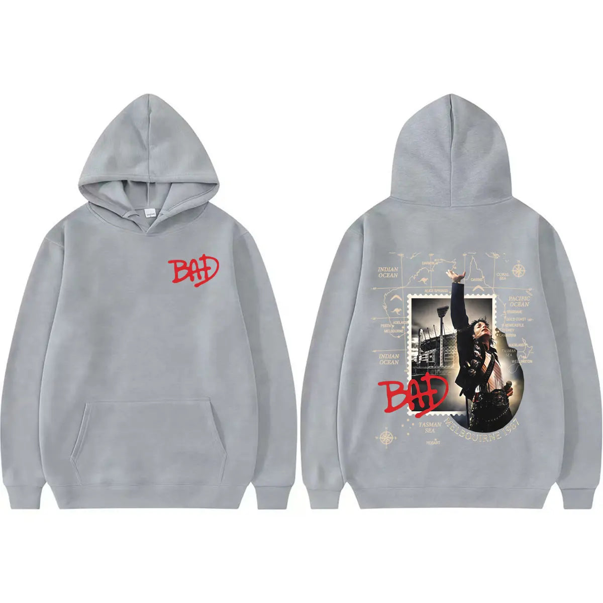 King of Pop Michael Jackson Bad Tour Pullovers Men Women Retro 80s Harajuku Fashion Hoodies High Quality Casual Cozy Sweatshirts
