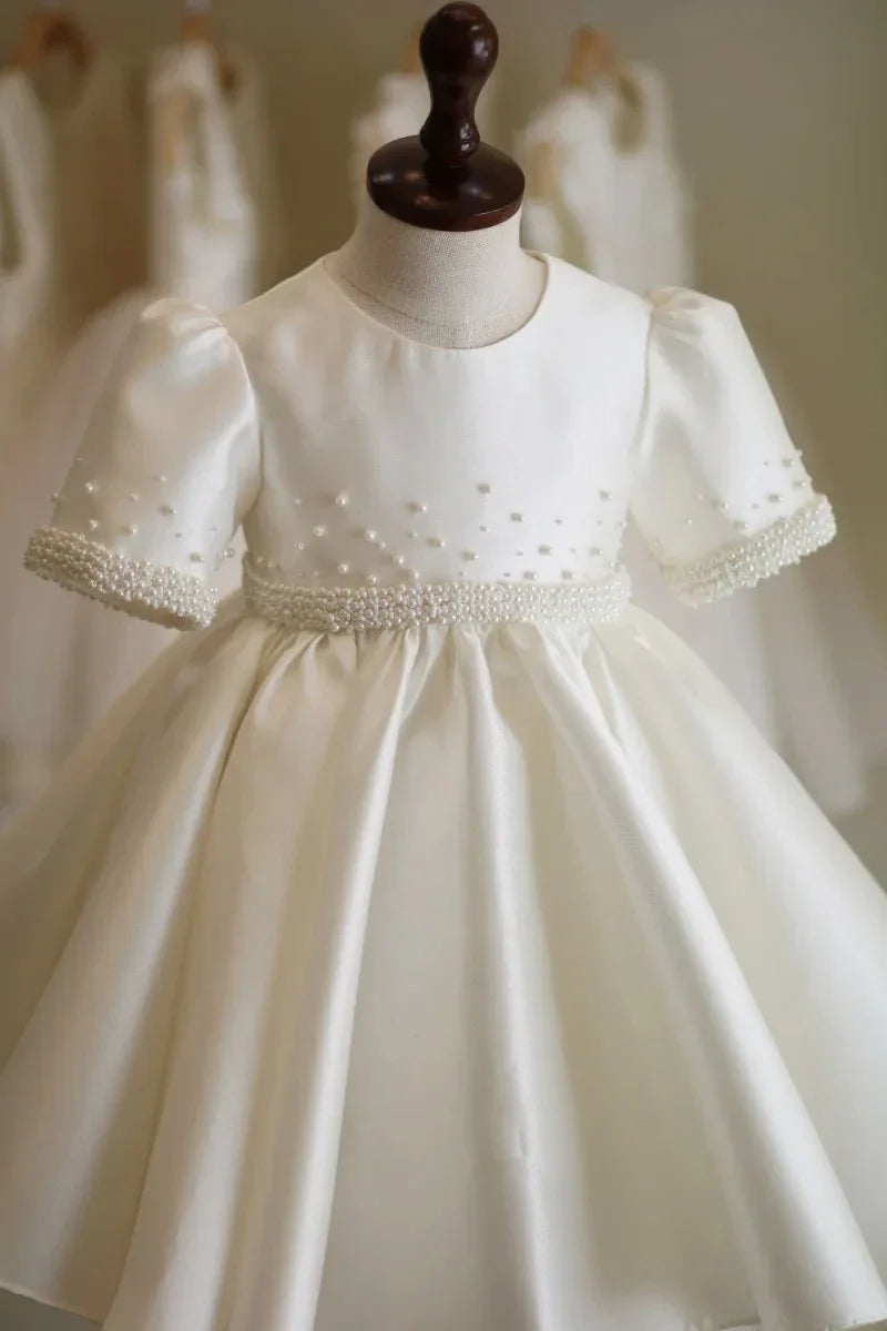 Classic Beading Princess Dresses For Kid Girls Birthday Party Infant Luxury Ball Gown Children Baptism Childen Formal Dresses