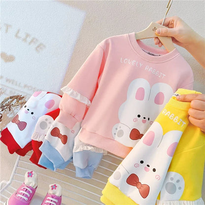 New Spring Autumn Baby Clothes Suit Children Girls Fashion Cartoon T-Shirt Pants 2Pcs/Set Toddler Sports Costume Kids Tracksuits