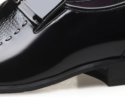 Men's Business Casual Leather Shoes Korean Style Pointed Toe Breathable Big Size Office Groomsmen Groom Wedding
