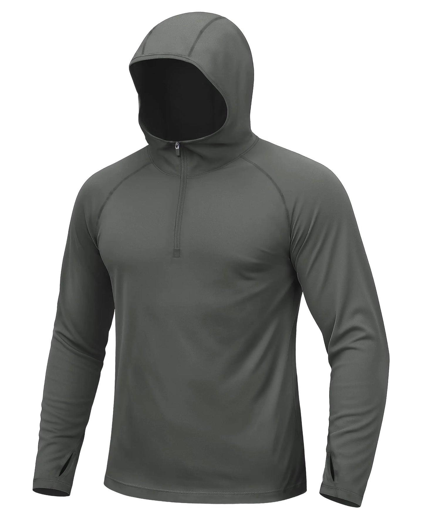 Mens 1/4 Zip UPF 50+ Shirts Sun Protection Running Surfing Athletic Shirt Lightweight Rash Guard Long Sleeve Hoodie