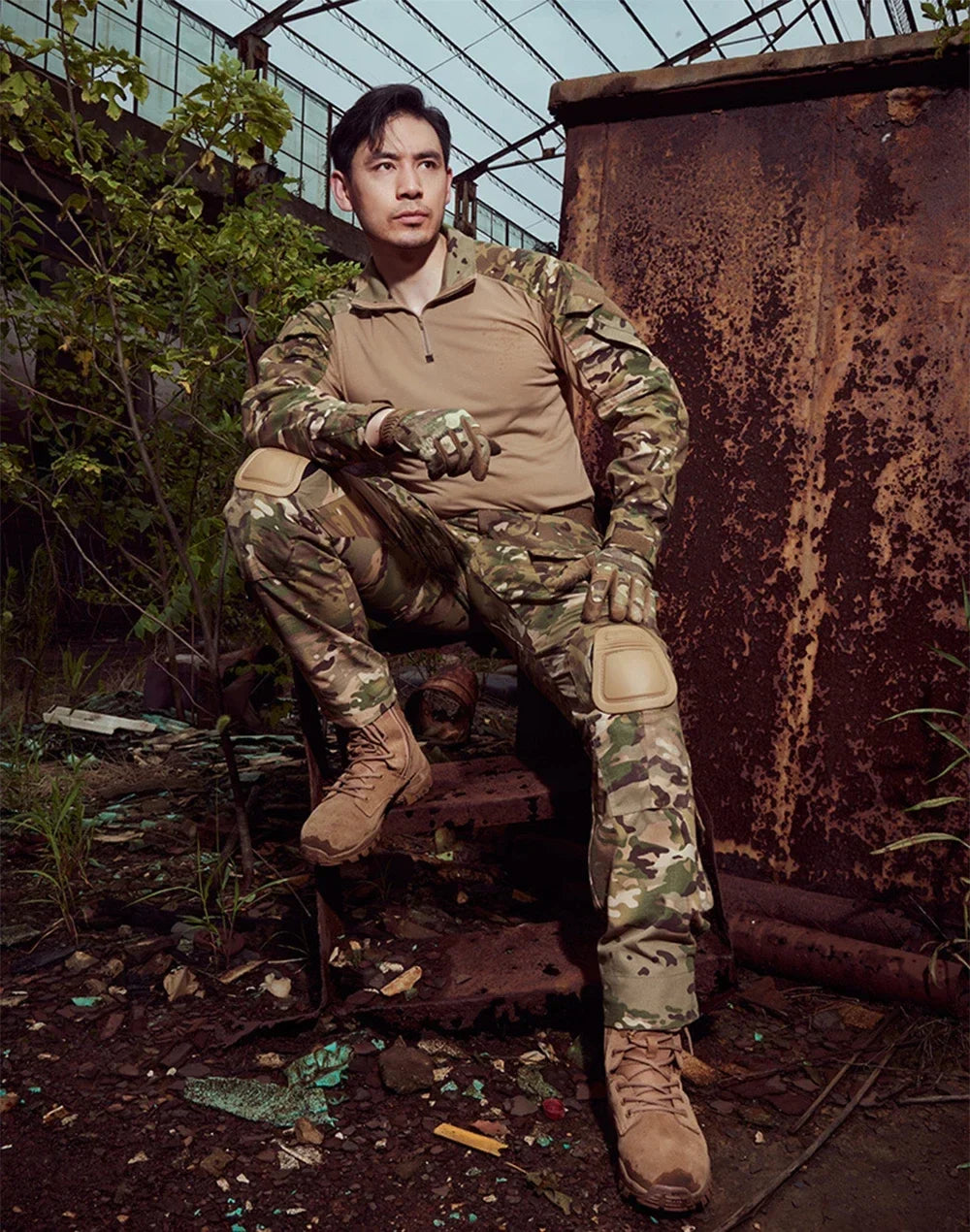Men Combat Pants With Knee Pads Tactical Cargo Sport Trousers Camouflage Multicam Trekking Hunting Clothes( Not knee pads)