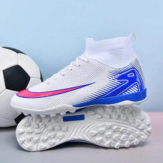 High Top Men Soccer Shoes Professional Football Boots Breathable Wear Resistant Training Match Sneakers Non Slip for Adult Sport
