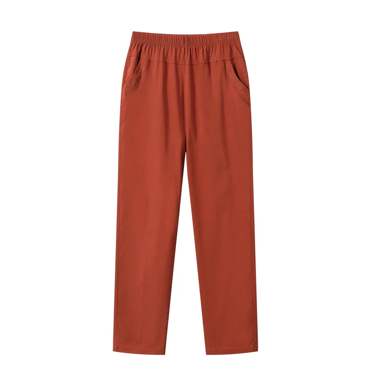 Summer Casual Washed Cotton Women's Plus Size Pants 2025 Elastic Waist Office Casual Outdoor Trousers Breathable Cool Clothing