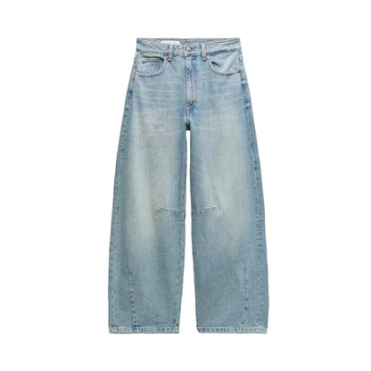 Spring Summer New American Boyfriend Sle Retro Versatile mid Waist Balloon Loose Jeans High Waist Zipper Long Pants Cool Fe...