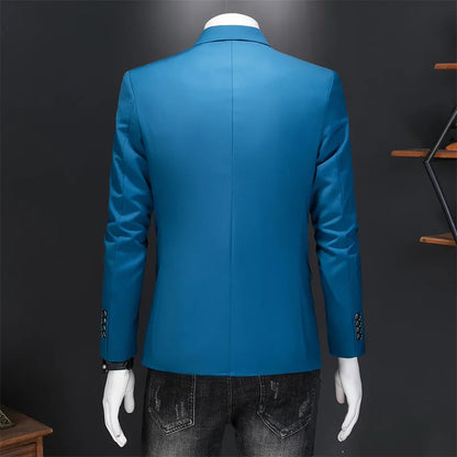 Plus Size 6XL-M Fashion Mens Solid Color Suit Jacket High Quality Business Slim Fit Casual Blazers Formal Social Wedding Tuxedo