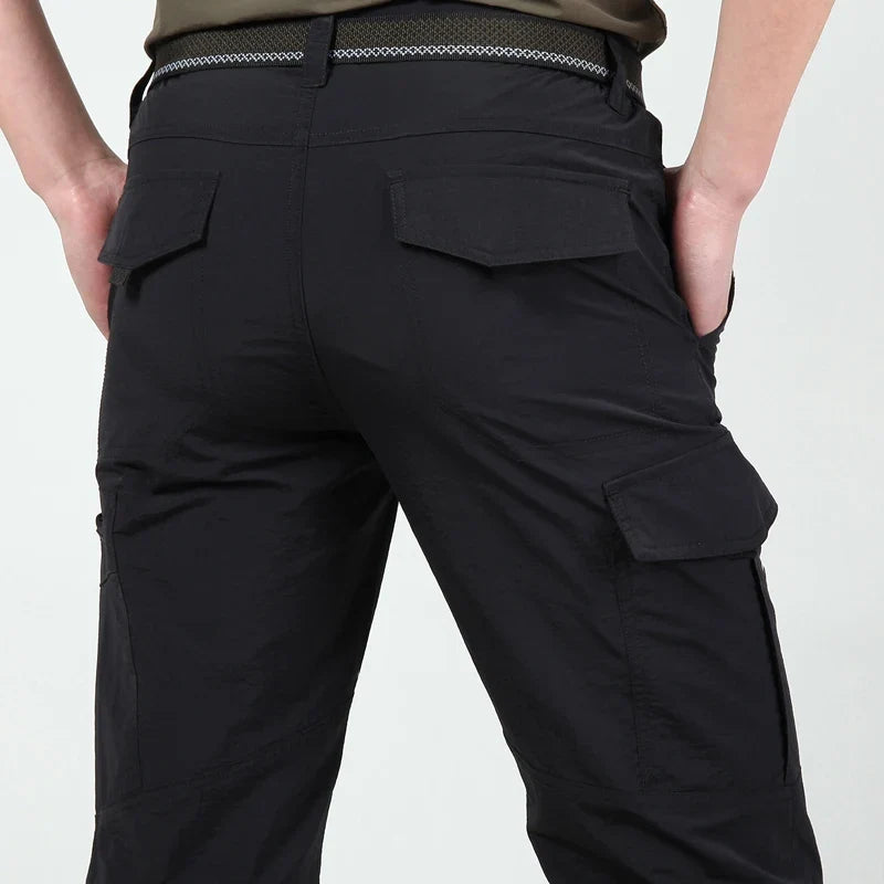 Summer Casual Lightweight Army Military Long Trousers Male Waterproof Quick Dry Cargo Camping Overalls Tactical Pants Breathable