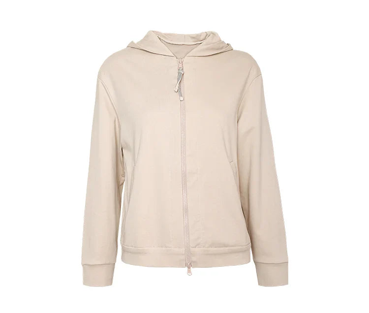 K1071W In Stock High Quality 100% Combed Cotton Zip Woman Cotton Hoodi Cropped Manufacturers Hoodies Women Sweatshirt Clothing