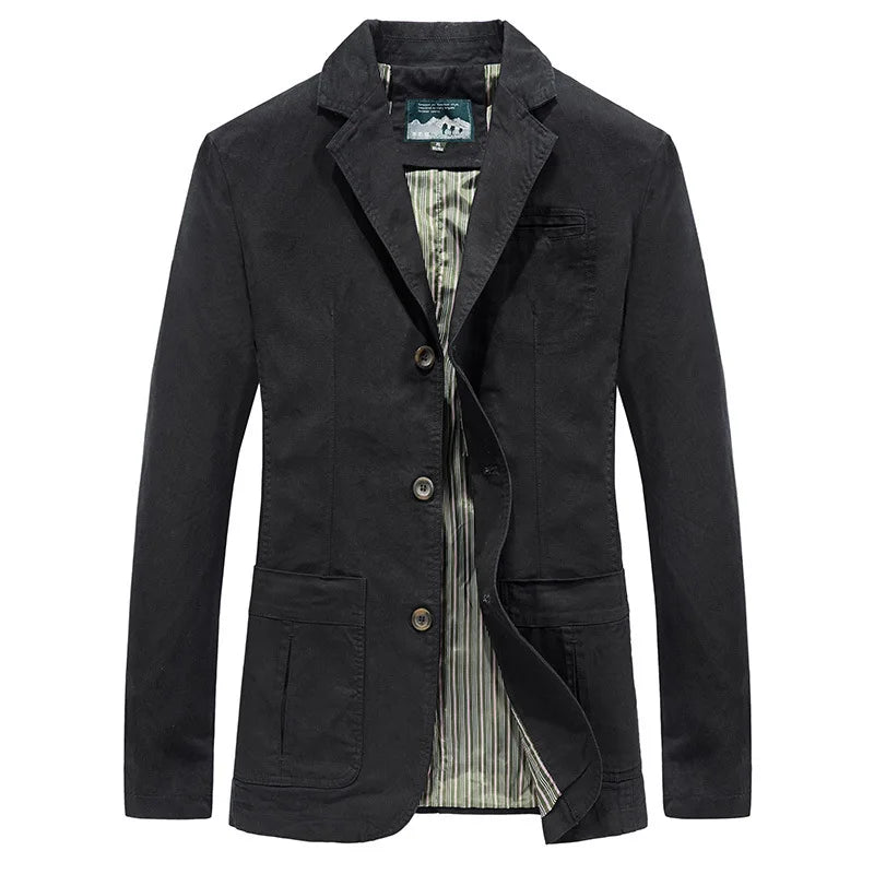 New Cotton Outdoor Comfortable Business Jacket for Men's Spring and Autumn Casual Fashion Suit for Men Blazers Jacket for Man