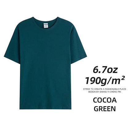 6.7oz 190grams Combed Cotton Tees Tshirts Mens Solid Tops Woman Male Custom Team Uniform Class Clothes Summer Customization