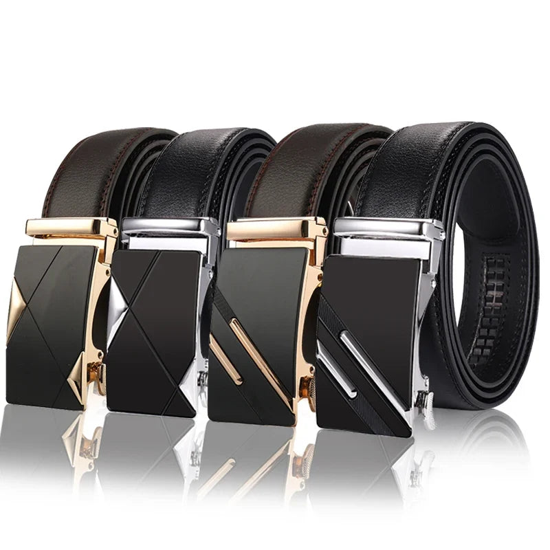 New Men's Belt Automatic Buckle Pants Belt Cowhide Automatic Buckle Formal Business Men's Belt With Suit Belt