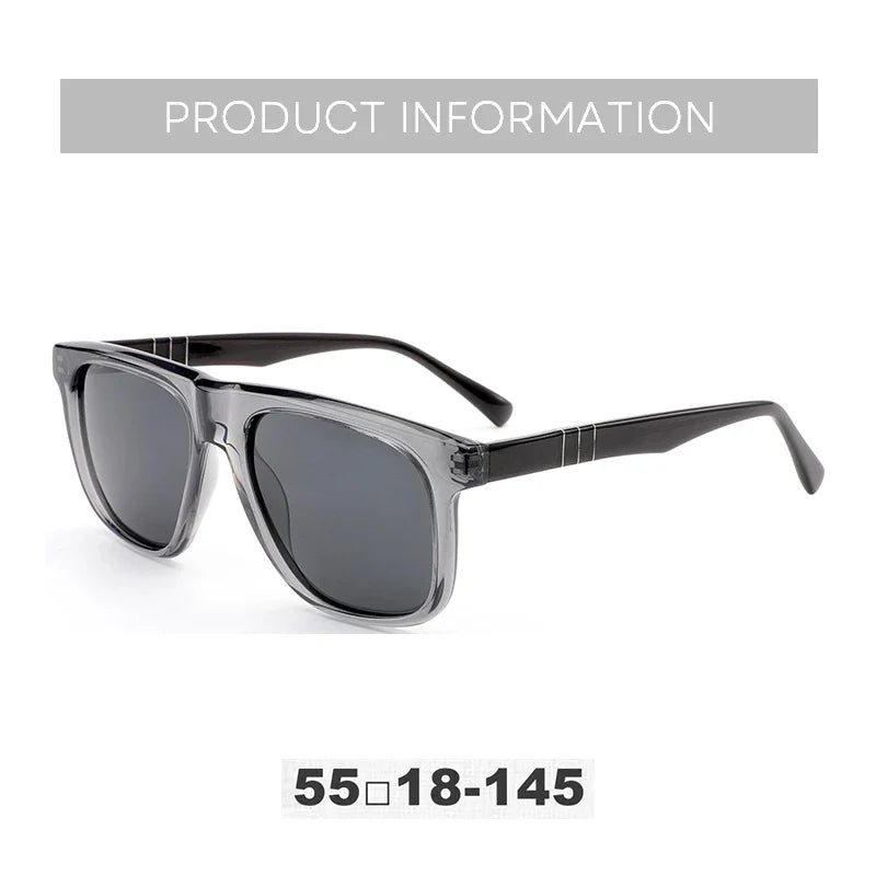 Trend Acetate Polarized Square Prescription Sunglasses For Men Stylish Uv400 Protection Corrective Sun Glasses