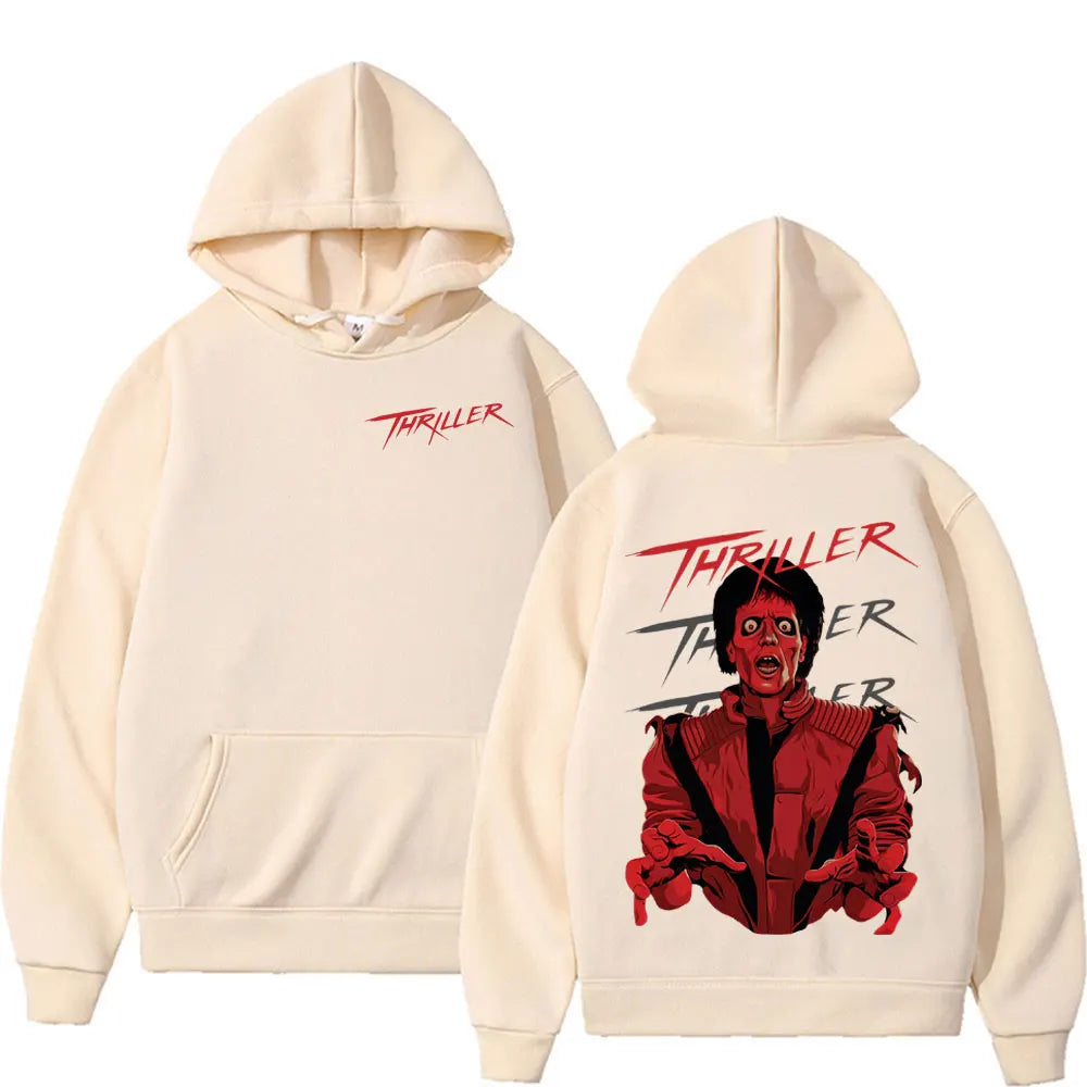 King of Pop Michael Jackson Thriller Hoodies Men's Women Harajuku Vintage Style Sweatshirts High Quality Casual Hoodie Pullovers