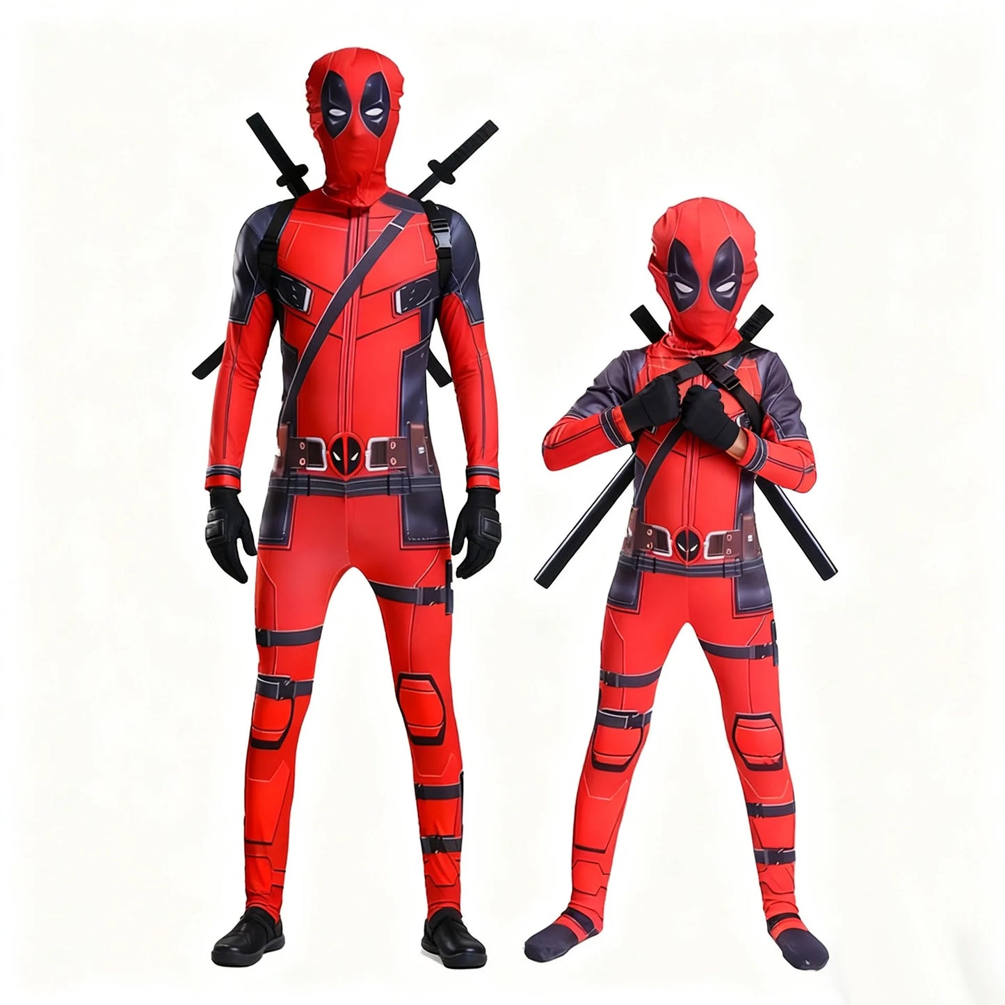 Cosplay Deadpool Costume Kids High Quality Spider-Man Child Halloween Cosplay Costume Deadpool Sword Set Adult Bodysuit Costume