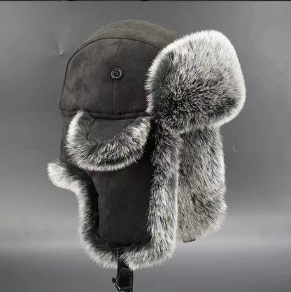 Men's Winter Trapper Aviator Trooper Earflap Warm Russian Waterproof Ski Hat Bomber Cap Russian Warm Ear Protectors Hats