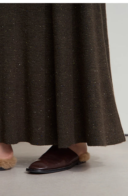 Knitted Skirts For Women 2025 Spring New Gentle A-line Long Skirt Loose Solid Color Elegant Versatile Woman Clothes12553045