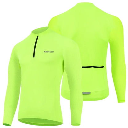 Men Cycling Jersey Long Sleeve Mountain Bike Shirt Three Pocket safty Reflective Cycling Jacket Sportswear Camisetas De Hombre