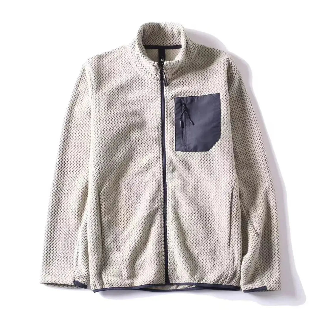 2026 Outdoor Men's Fishing Mountain Climbing Travel Sports Rock Climbing Hunting Camping Shooting Wool Stand-up Collar Jacket