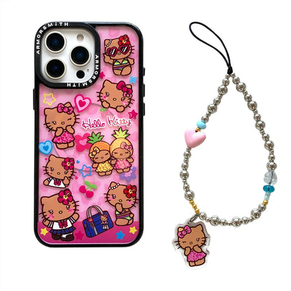 Y2K Hello Kitty Cute Cartoon Magnetic Phone Case For IPhone 12 13 14 15 16 17 Pro Max Protective Cover with Stand Fundas