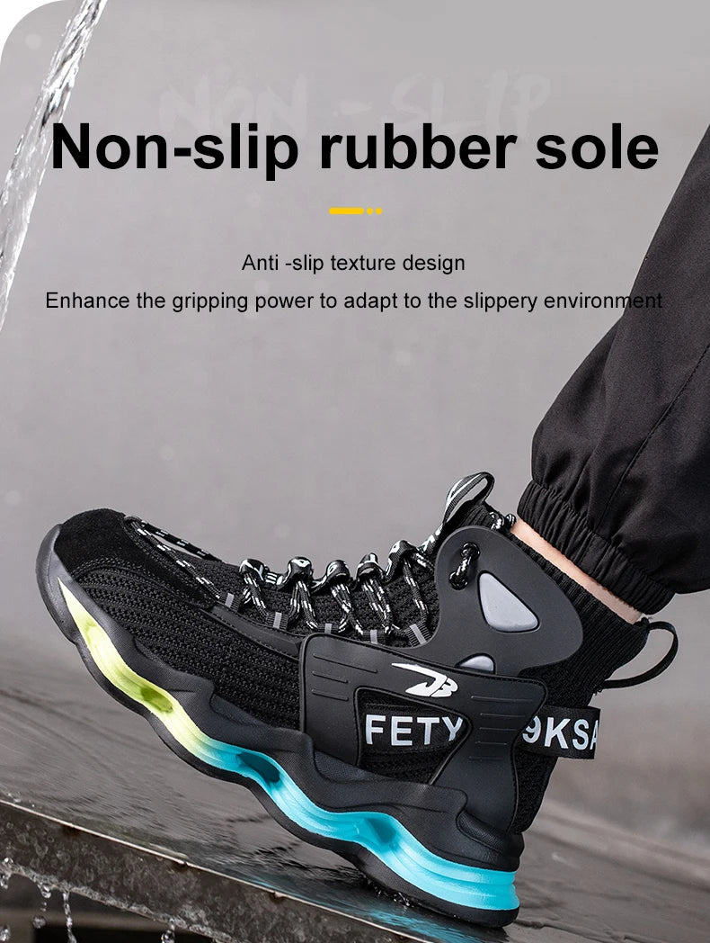 European Plus Size 50 Newest Design Men Wrok Safety Boots Anti-smash Steel Toe Cap Indestructible Construction Industry Shoes