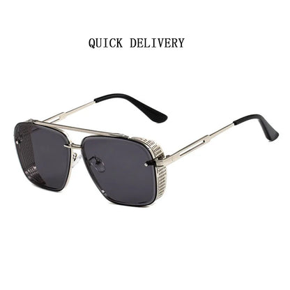 New Punk Square Sunglasses For Men Vintage Fashion Glasses Retro Steampunk Sunglasses Women Trendy Gafas De Sol Hombre Zonnebril
