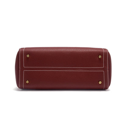 Autumn/Winter New Collection Simple Large Capacity Brown Shoulder Bag Texture Handbag Fashionable Women's Boston Bag