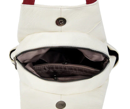Women Leather Backpacks Zipper Female Chest Bag Travel Back Pack Ladies Bagpack Mochilas School Bags for Teenage Girls Sac A Dos