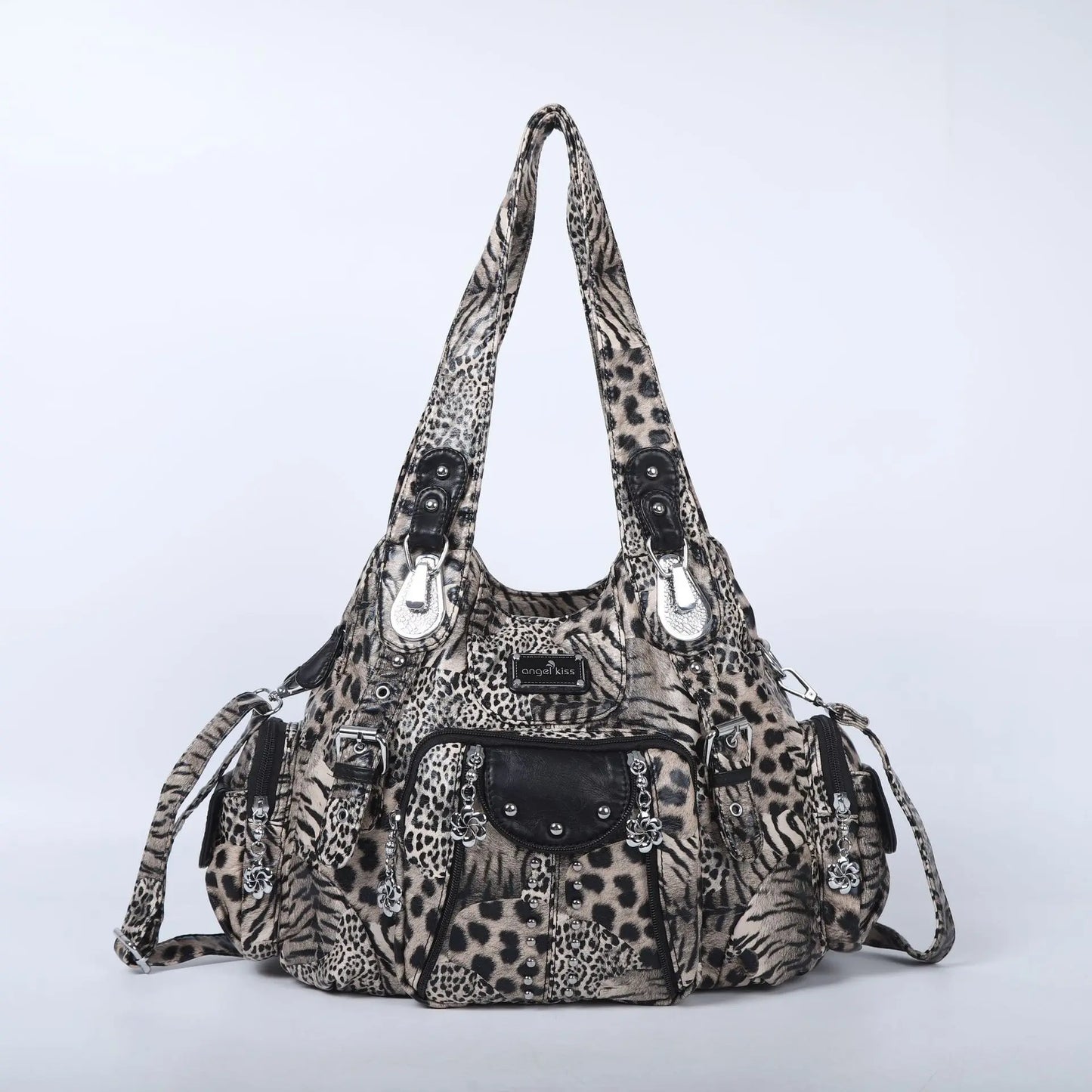 Women's Fashion Shoulder Bag PU Leather Handbag Large Capacity Satchel Vintage Female Shoulder Bag Phone Pouch