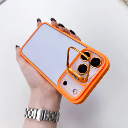 Premium Lens Holder Phone Case For iPhone 11 12 13 14 15 16 17 Pro Max Plus Shockproof Armor Transparent Cover Lens Protector