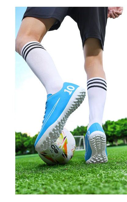 Low Top Soccer Cleats Men Football Boots TF AG Boys Turf Indoor Training Shoes Breathable Lightweight Comfortable Sport Sneakers