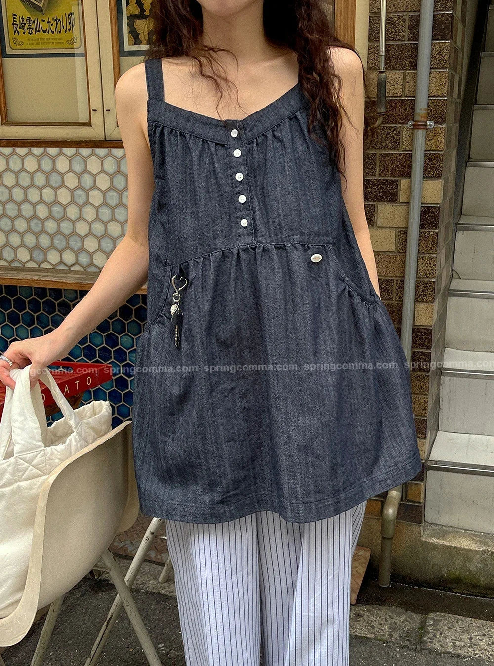 Korean Sle ort Denim Overalls Women's Faionable Summer Dr Vest Dr No Brand Commute Sle 00% Other Material