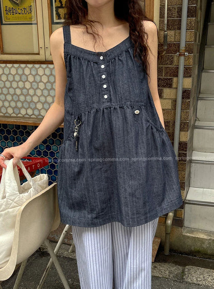 Korean Sle ort Denim Overalls Women's Faionable Summer Dr Vest Dr No Brand Commute Sle 00% Other Material