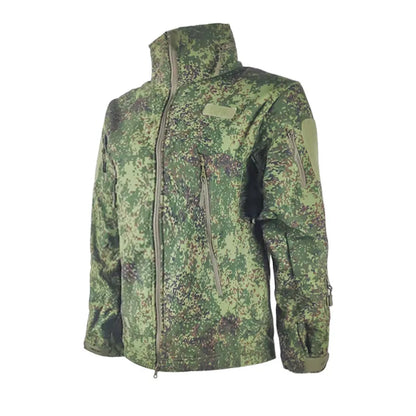 Outdoor Tactical Jacket Men's Stand-up Collar Plush Thickened Soft Shell Jacket Winter Windproof Waterproof Camouflage Coat