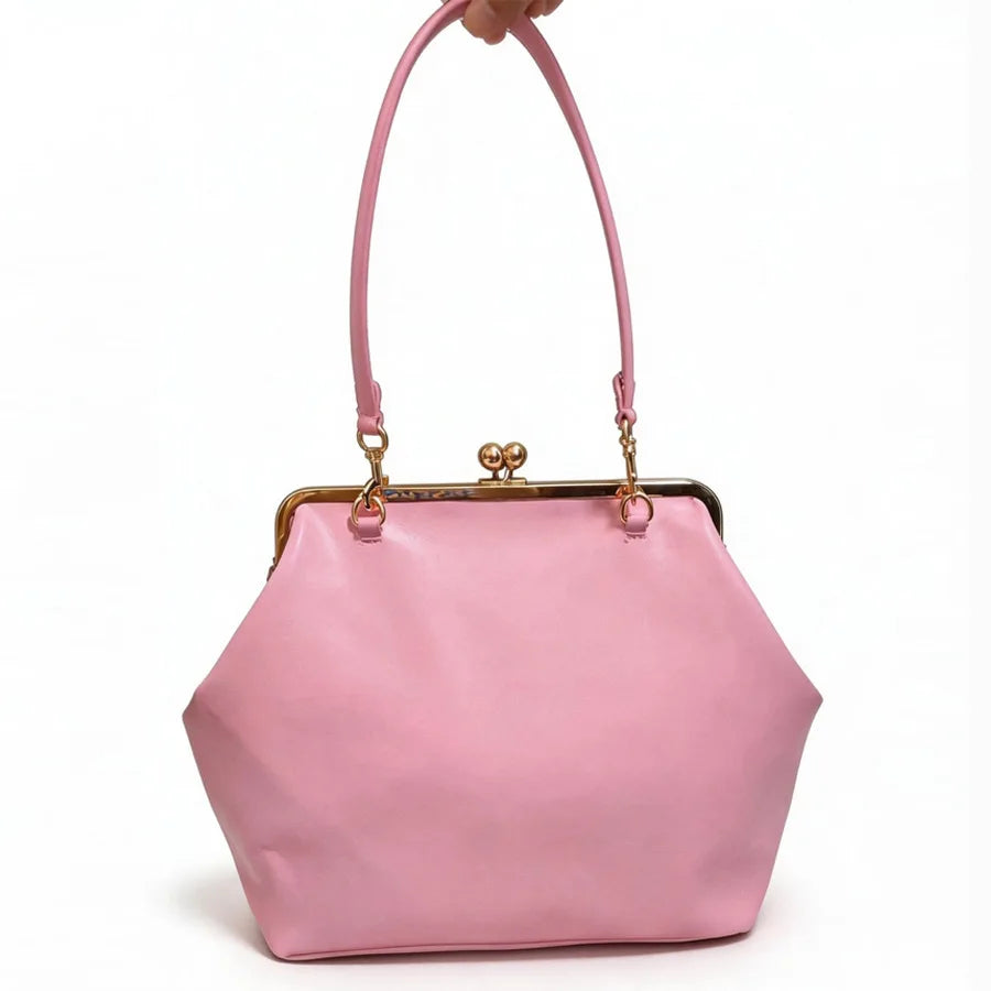 Fashion Large Kisslock Clip Shell Clutch Bag  Designer Women Handbags Luxury Soft Pu Leather Shoulder Bags Elegant Party Bag2026