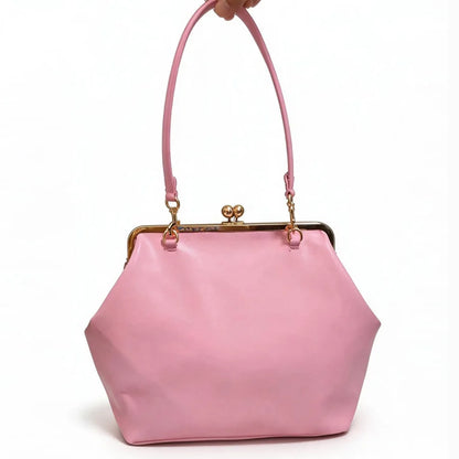 Fashion Large Kisslock Clip Shell Clutch Bag  Designer Women Handbags Luxury Soft Pu Leather Shoulder Bags Elegant Party Bag2026
