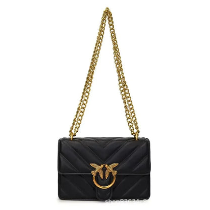 New Women Embroidered Swallow Small Square Bag Luxury Chain High End Versatile Shoulder Crossbody Bag Fashion Daily Casual Ladie