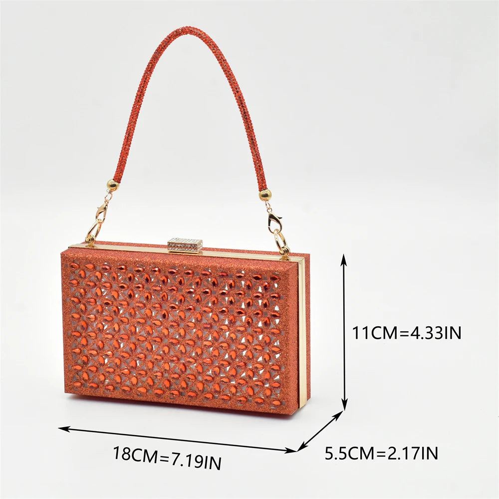 Latest Orange Designer Shoe and Bag Sets From Italy Shoe Woman Summer 2025 Wedding Fashion Party Shoes and Bag Match for Women