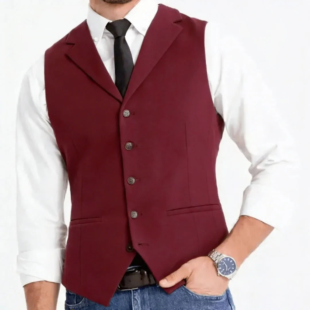 Men Vest White Double Button With Pocket Solid Waistcoat For Wedding Banquet Business Work Office Casual Daily Men Suit Vest