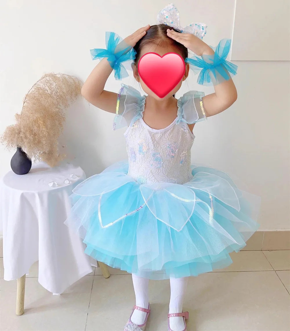 Children's Day Dance Dress Girl Ballet Princess Summer Dresses Girls Ballet Sequins Outfit Kids Clothes Vestidos Birthday Gift