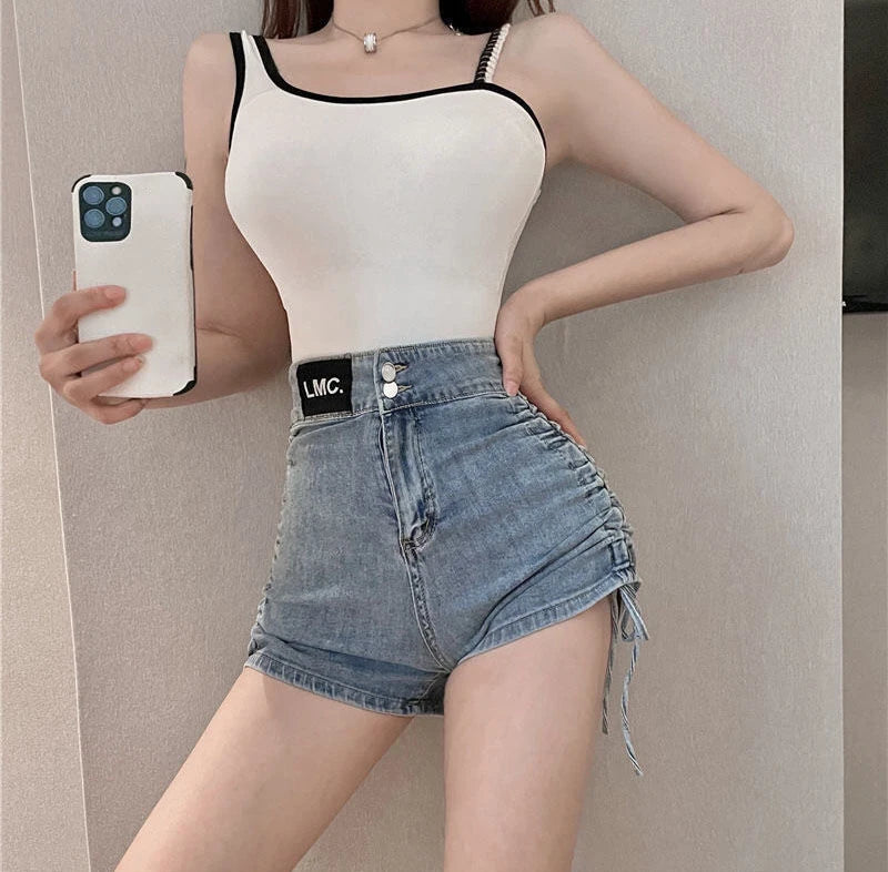 Sexy Womens Denim Shorts Tight High Waist Skinny Short Pants for Women To Wear Jeans Booty Korean Style Low Price Elasticty Hot