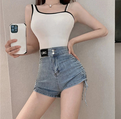Sexy Womens Denim Shorts Tight High Waist Skinny Short Pants for Women To Wear Jeans Booty Korean Style Low Price Elasticty Hot