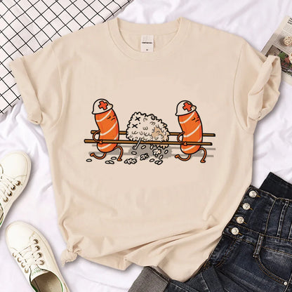 Sushi Shirt t shirt women manga harajuku streetwear t shirt female funny clothes