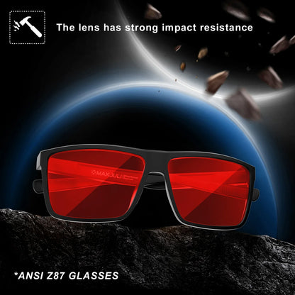 XL Z87 Safety Sport Sunglasses Men Big Wide Heads Large TR90 Ultralight UV400 Oversized Shades Outdoor 8108
