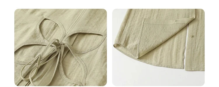 Women Long Sleeve Shirts Solid Loose Casual New Style Design Back Hollow Out Shirt Female Blouse Spring Summer 2026