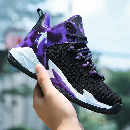 A pair of children's four-season high-top mesh basketball shoes, wear-resistant and comfortable sneakers, size 30-40，CT-685