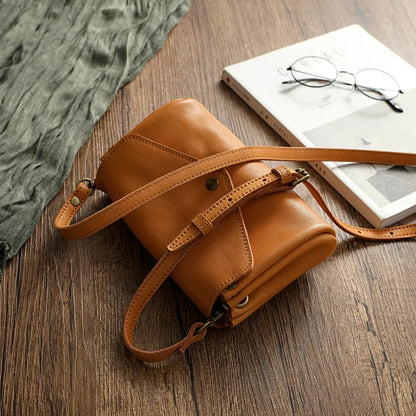 High Quality Genuine Leather Women Crossbody Bag New Style Multi-Layered Messenger Bags Small Female Mobile Phone Purse Bag