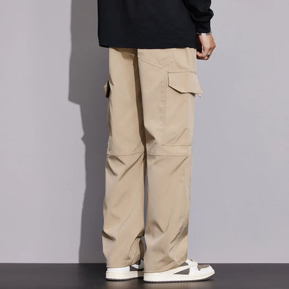 New in Tall Men Cargo Pants Elastic Waist Extra Long Length 115cm Male Waterproof Trousers Lengthened Slim Thin Leg 190cm 200 Cm