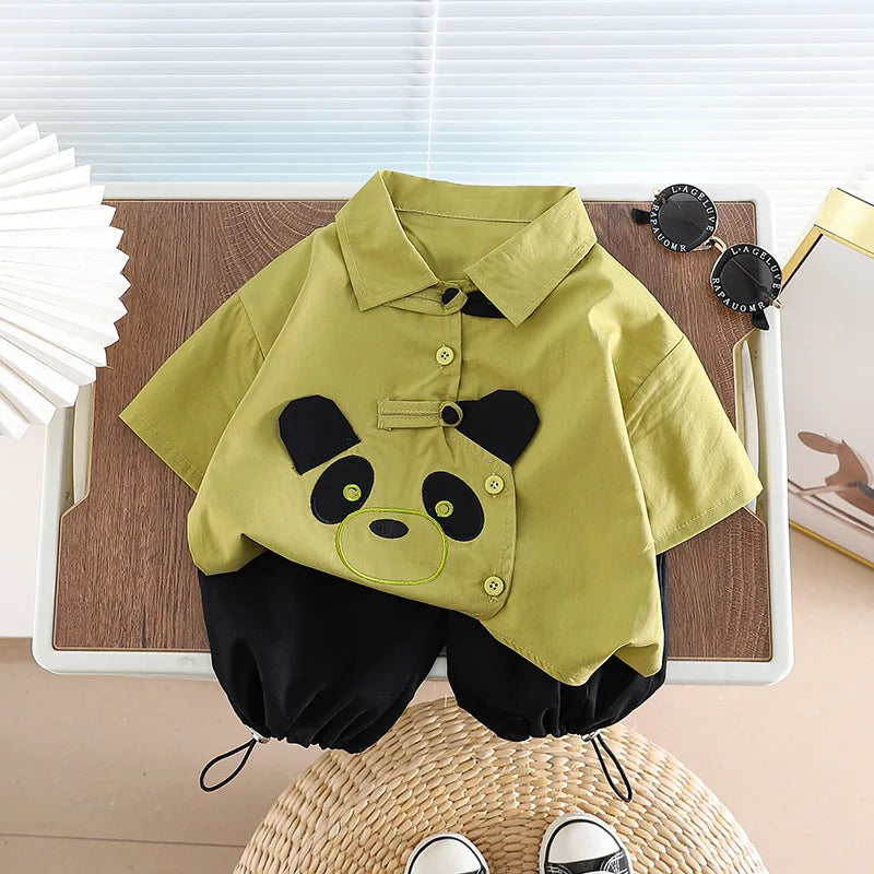 New Summer Baby Boys Fashion Striped T-Shirt Overalls 2Pcs/Set Toddler Girl Clothes Suit Children Casual Costume Kids Tracksuits