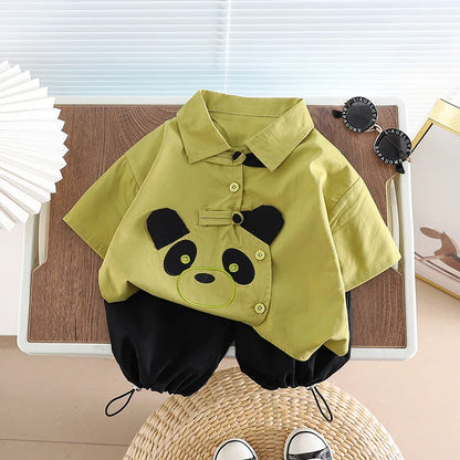 New Summer Baby Boys Fashion Striped T-Shirt Overalls 2Pcs/Set Toddler Girl Clothes Suit Children Casual Costume Kids Tracksuits