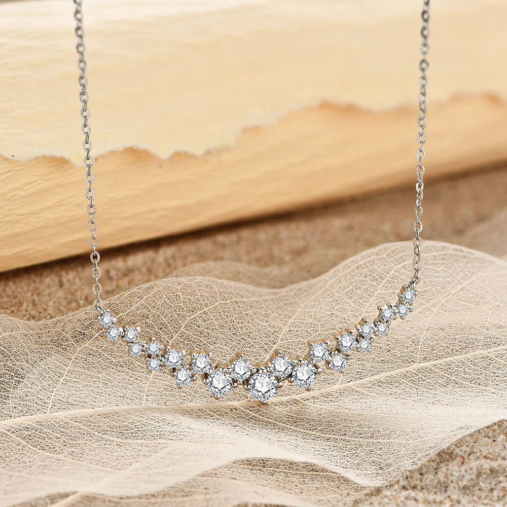 D VVS1 Color Luxurly Moissanite Necklace for Women Silver 925 Yellow Gold Plated Pendant for Wedding Anniversary Gift